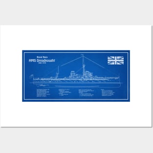 HMS Dreadnought ship plans - ADL Posters and Art